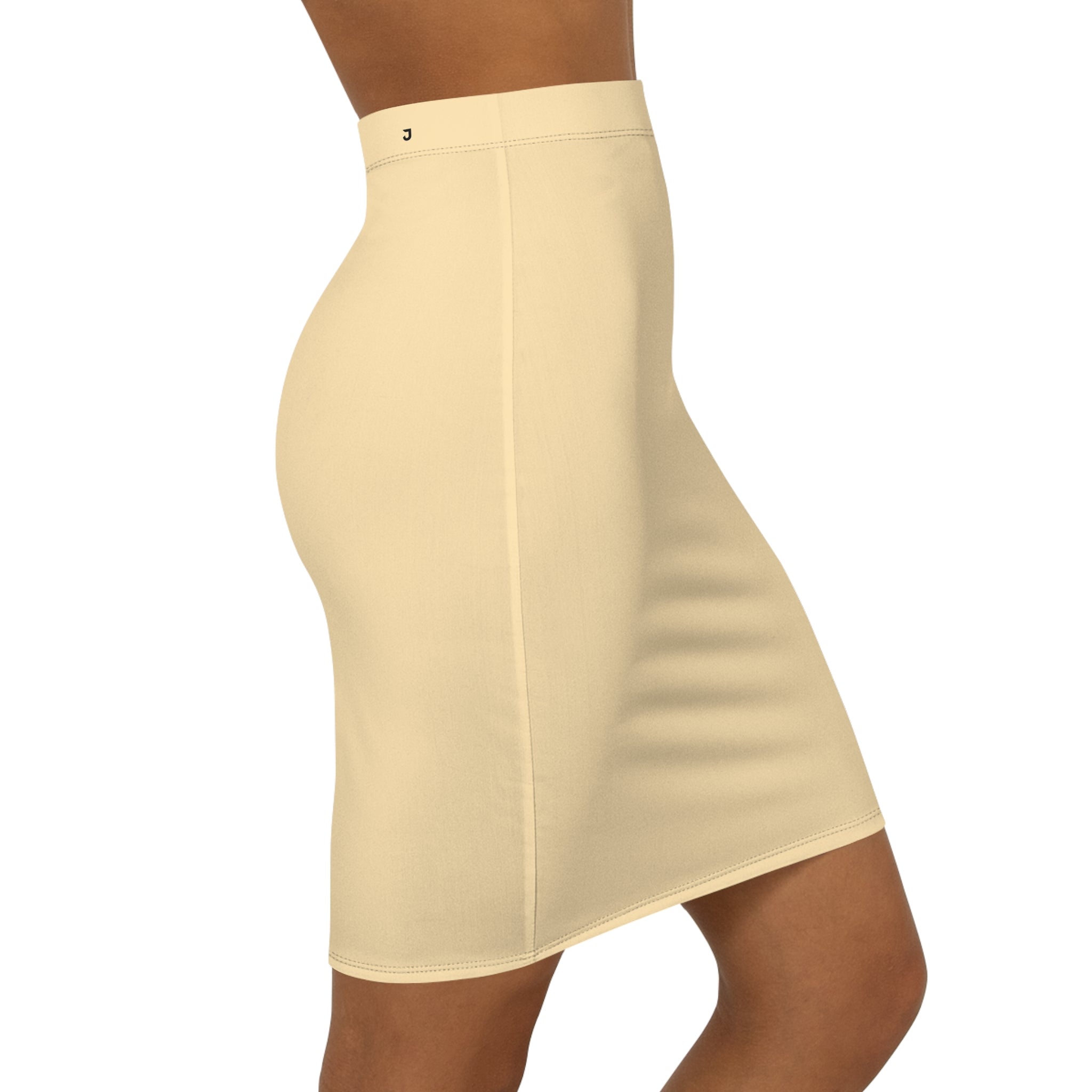 JIVEY Eminent Vibrant Slim-fit Mid-waist Peach Pencil Skirt