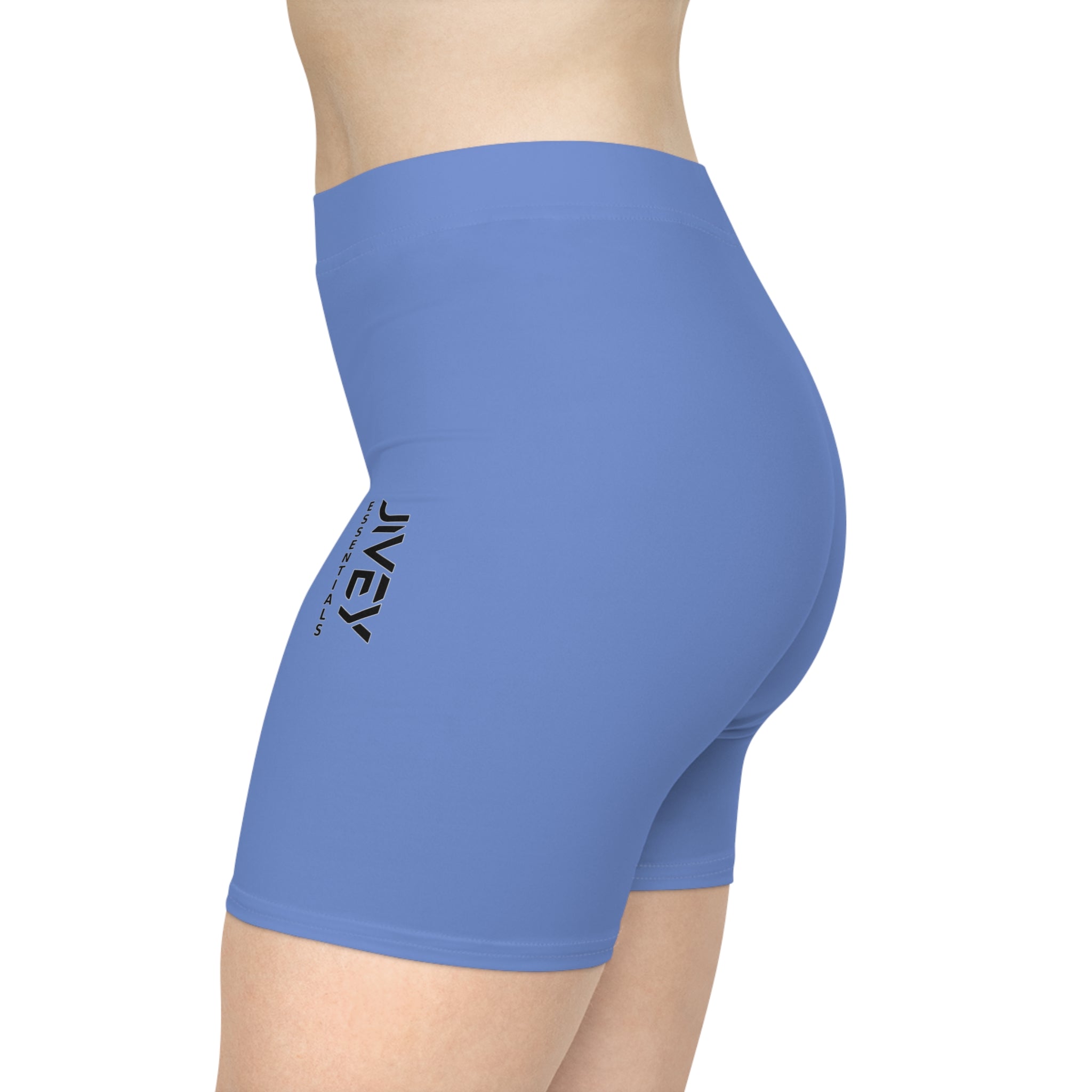 JIVEY Essentials Women's Moisture-wicking Skinny-fit Light Purple Blue Biker Shorts