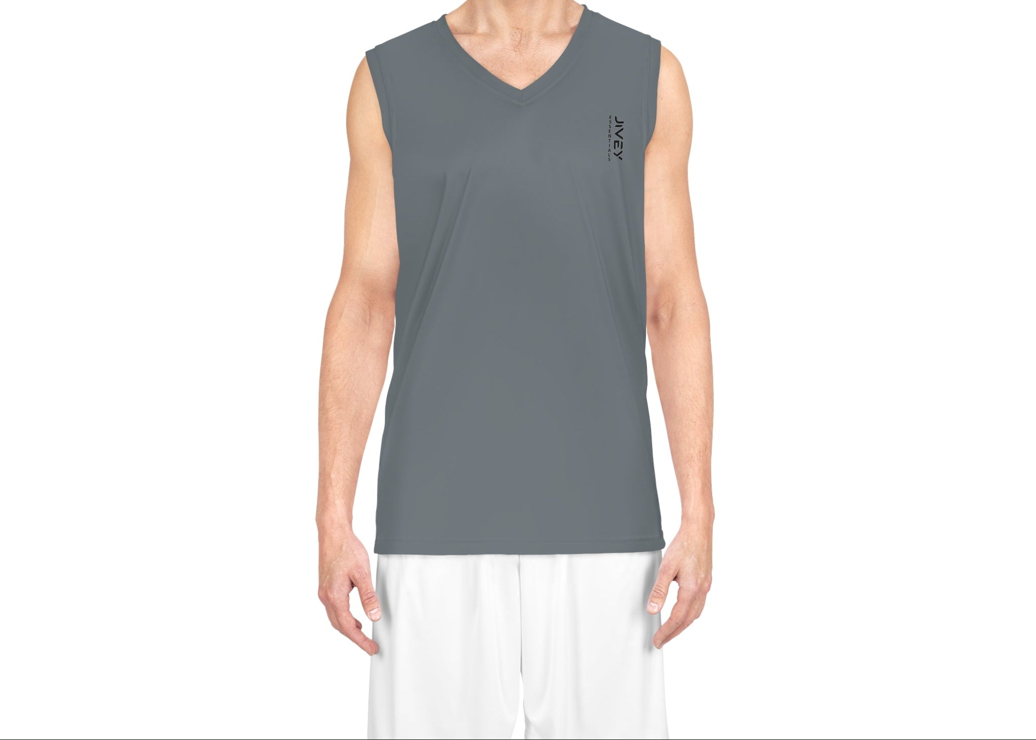 JIVEY Essentials Men's Moisture-wicking Steel Grey Basketball Jersey