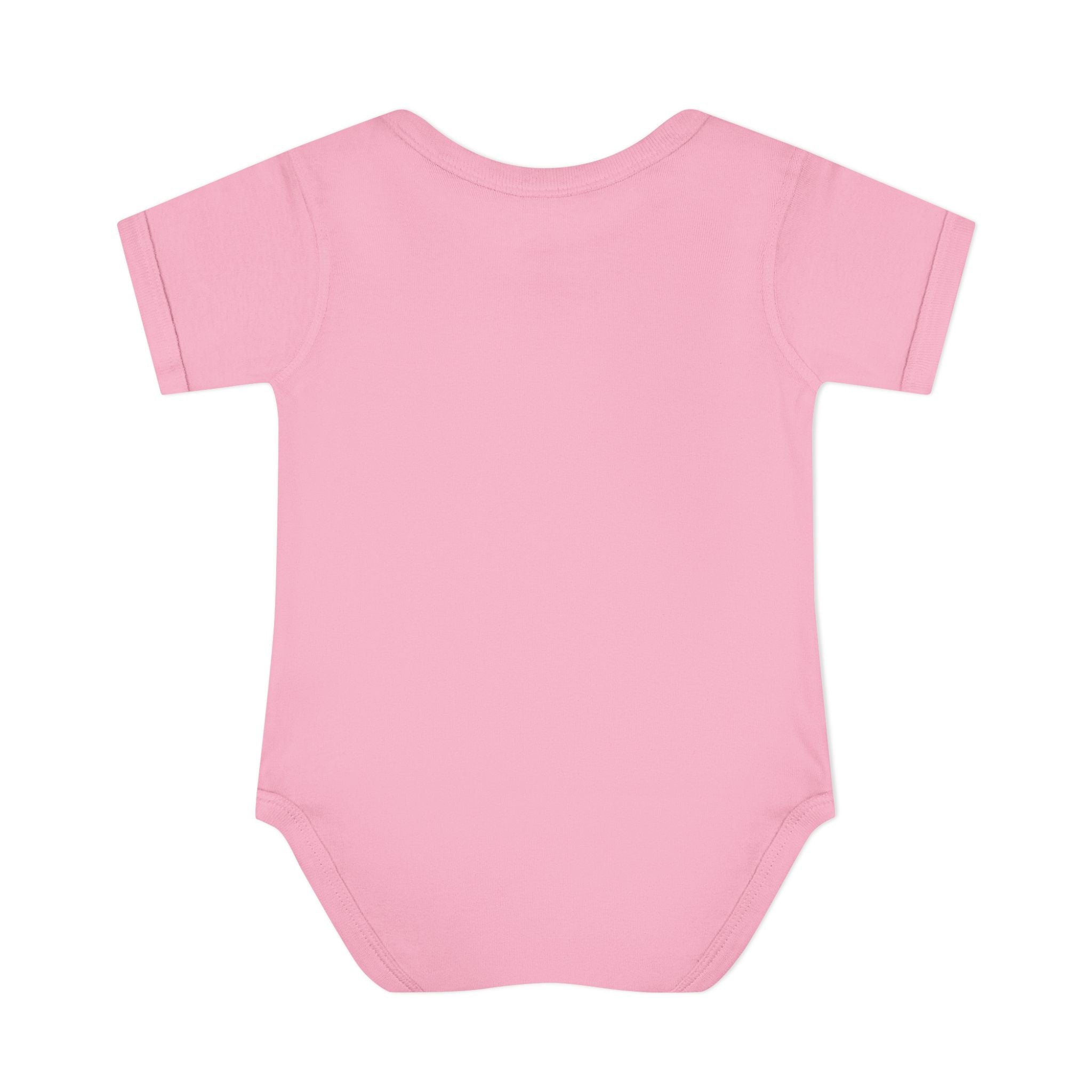 JIVEY Essentials Infant Baby Rib Short Sleeves Pink Bodysuit