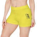 JIVEY Essentials Women's Brushed Faux Skinny-fit Lemon Yellow Shorts