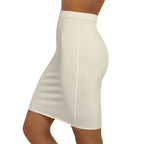 JIVEY Eminent Formal Slim-fit Mid-waist Cream Pencil Skirt