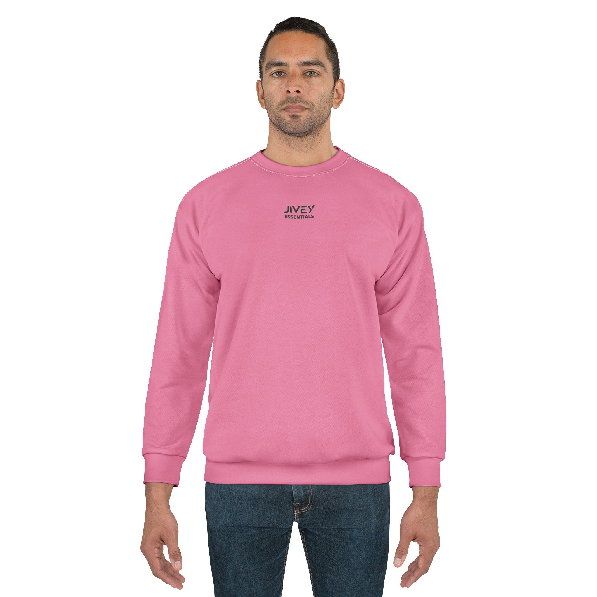 JIVEY Essentials Men's Classic-fit Cadillac Pink Sweatshirt