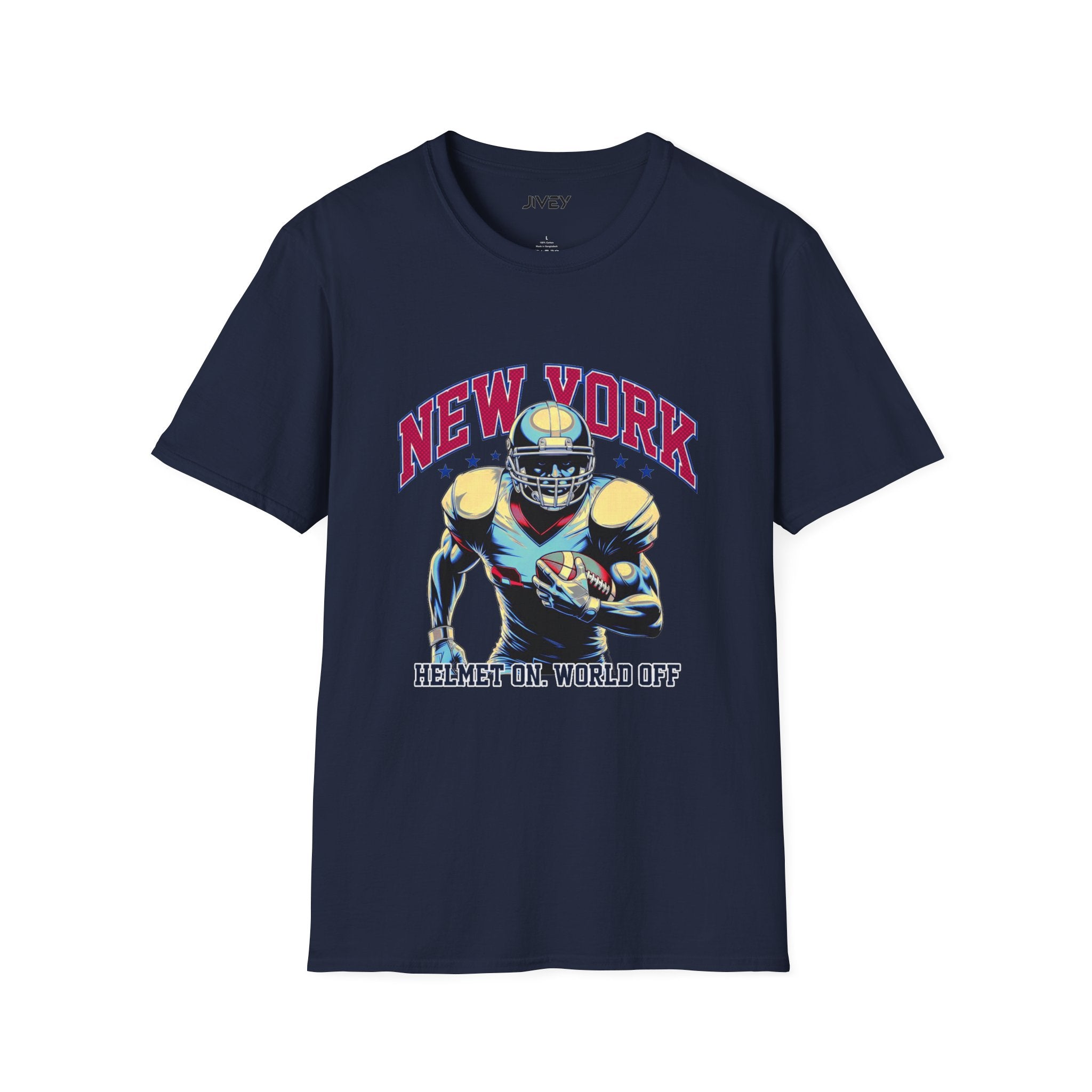 New York Helmets on Football dark Tee
