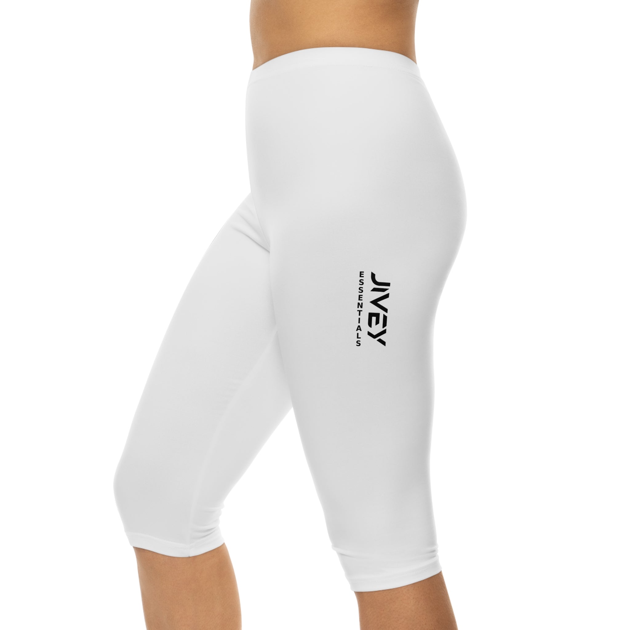 JIVEY Essentials Women’s Skinny-fit Dry Breathable Capri White Leggings