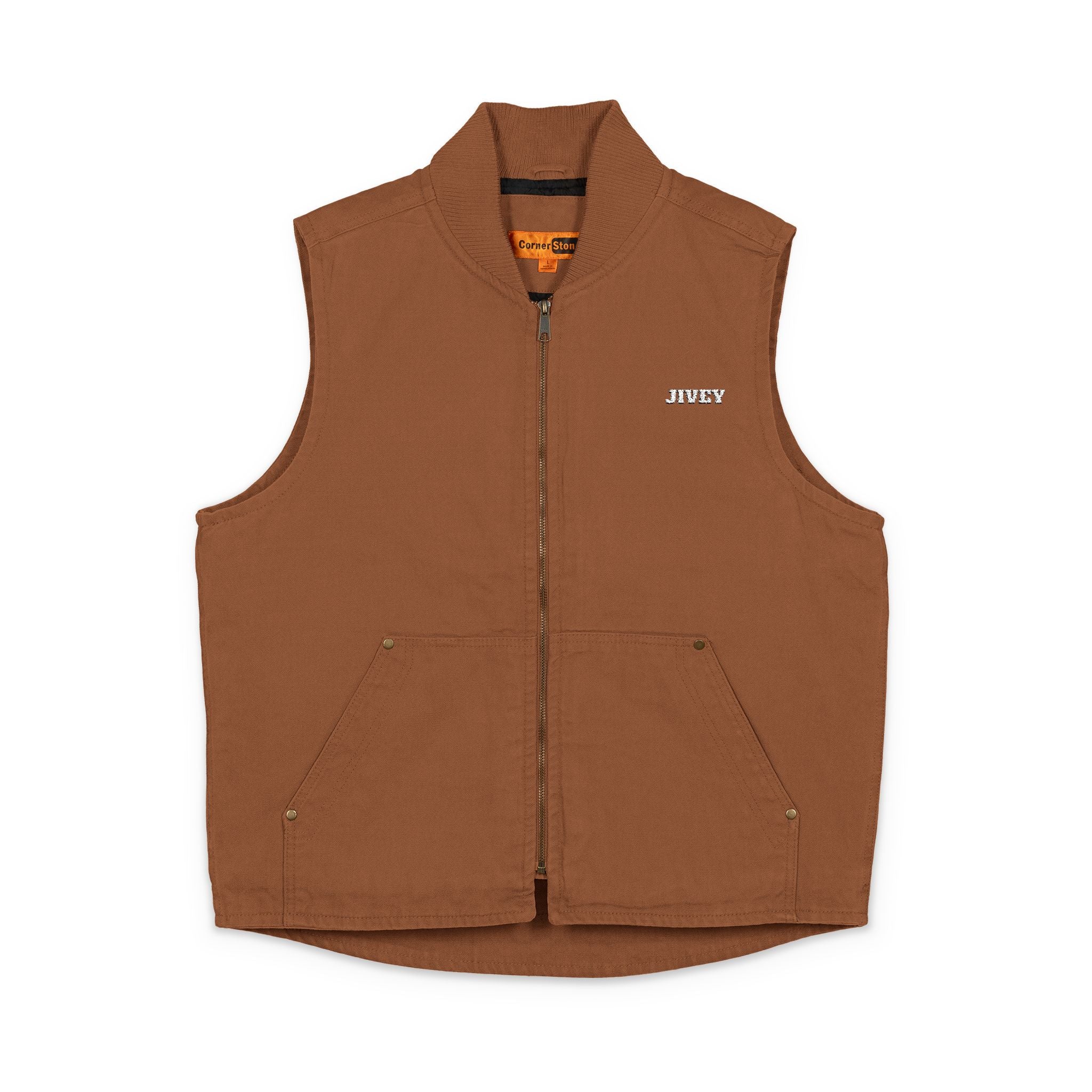 JIVEY Essentials Enzyme-washed Heavy-fabric Cotton Cloth Vest