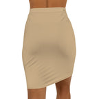 JIVEY Eminent Formal Slim-fit Mid-waist Tan Pencil Skirt
