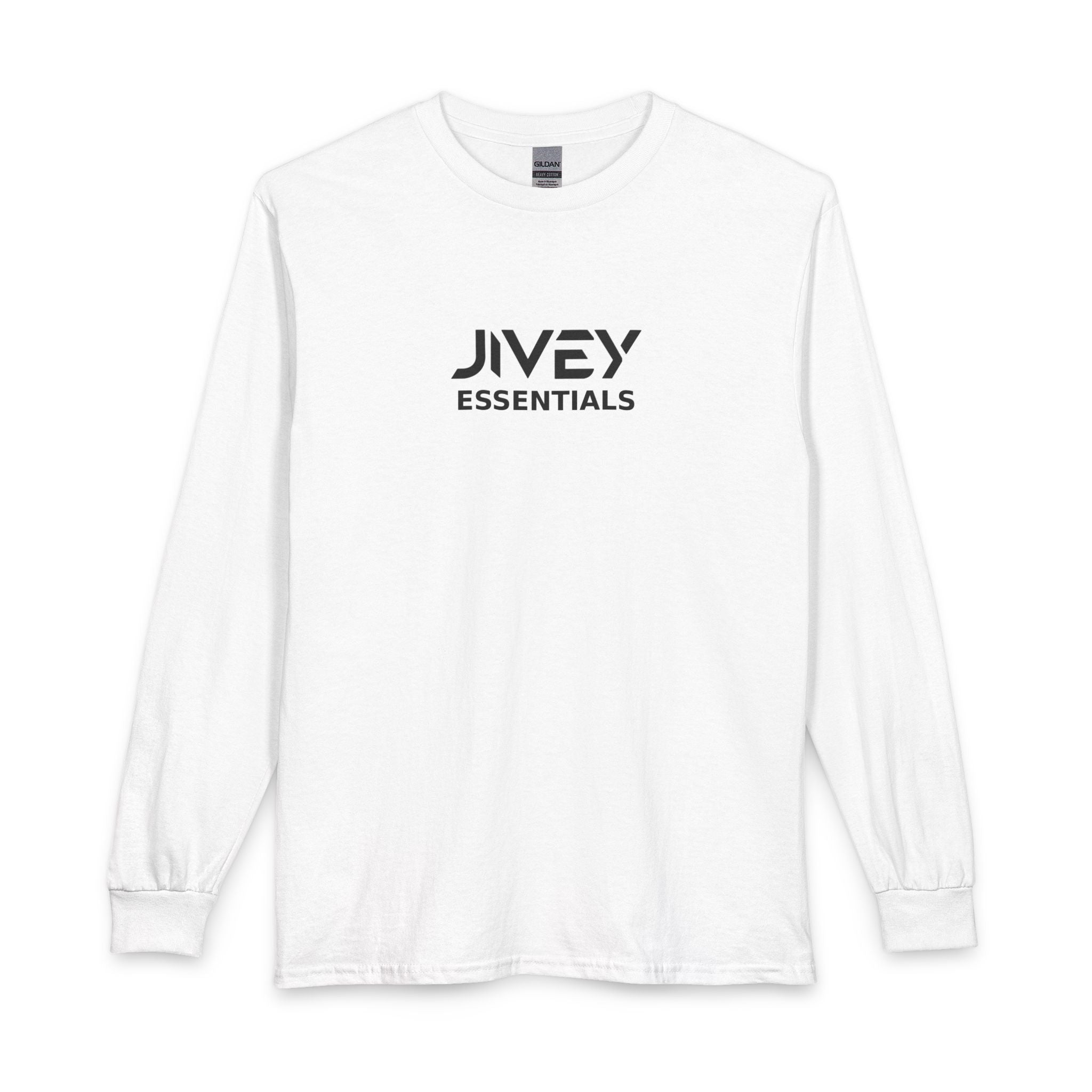 JIVEY Essentials Unisex Long Sleeve Cotton Rib Cuffs T-Shirt