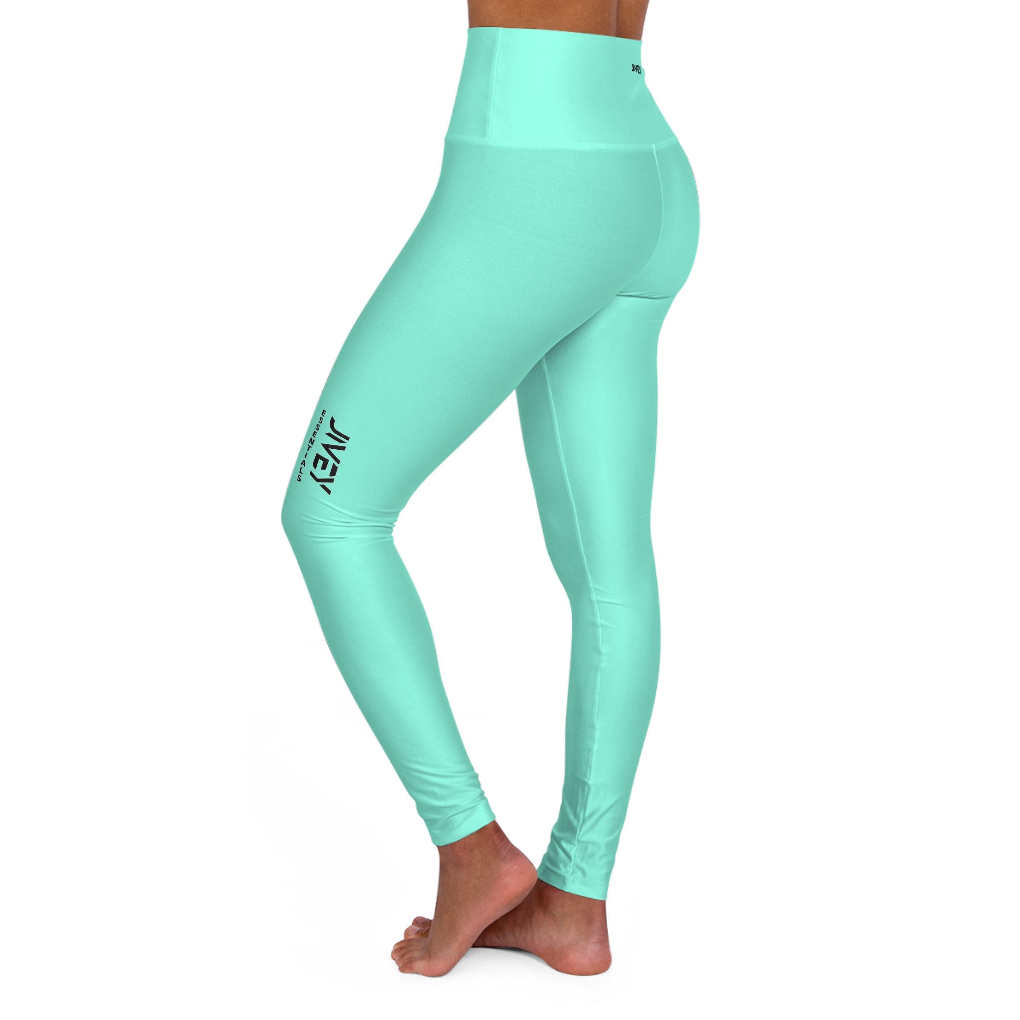 JIVEY Essentials Women's High Waisted Skinny-fit Light Aquamarine Yoga Leggings
