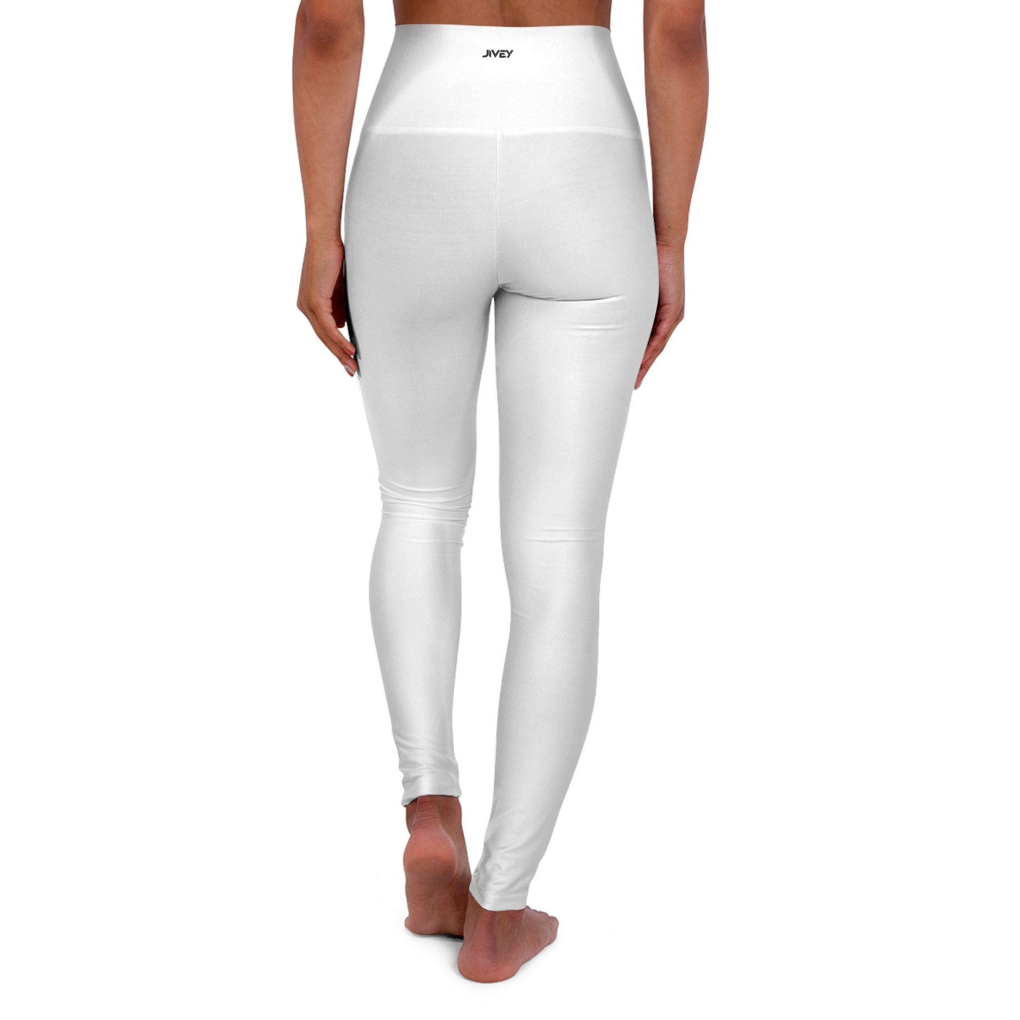 JIVEY Essentials Women's High Waisted Skinny-fit White Yoga Leggings