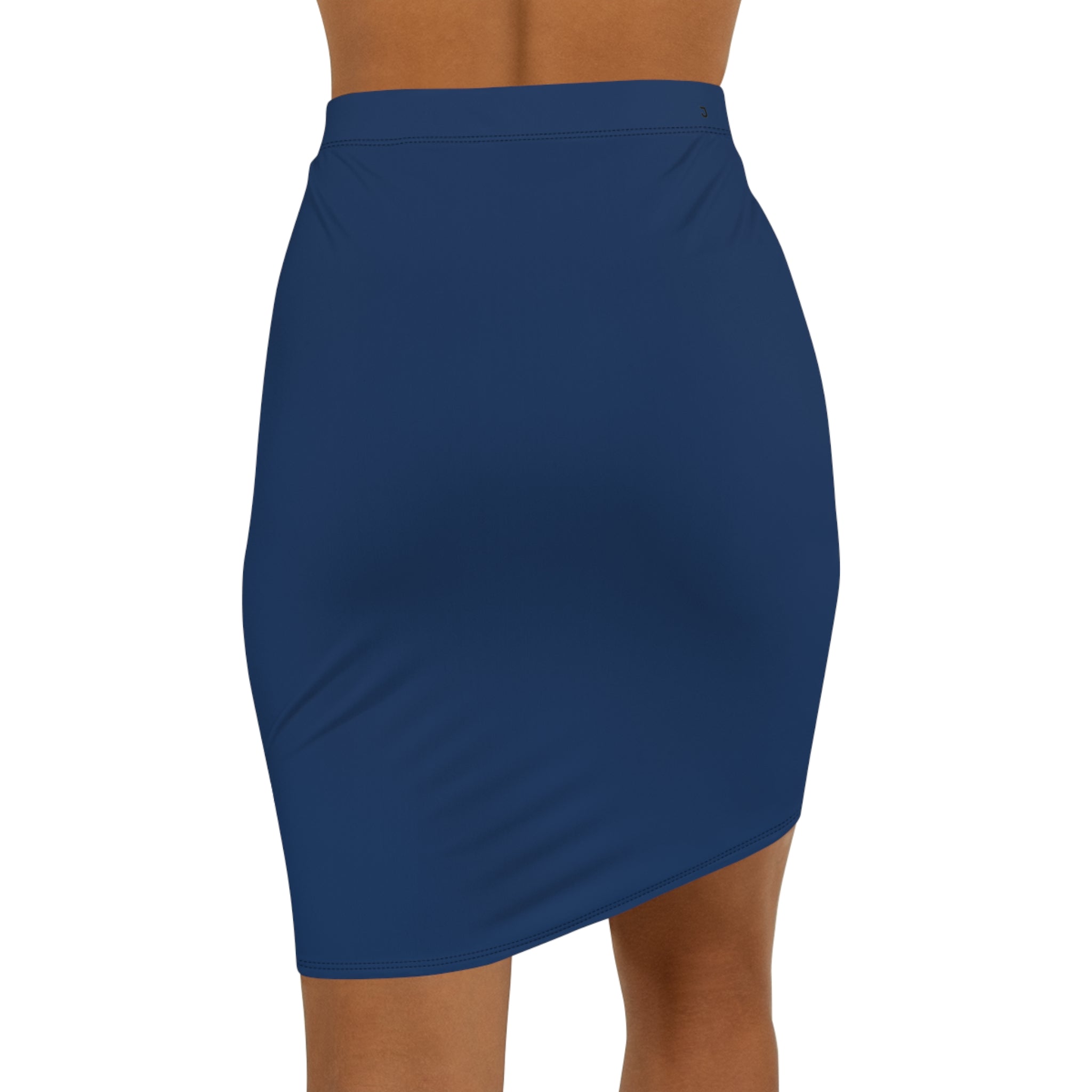 JIVEY Eminent Vibrant Slim-fit Mid-waist Navy Pencil Skirt