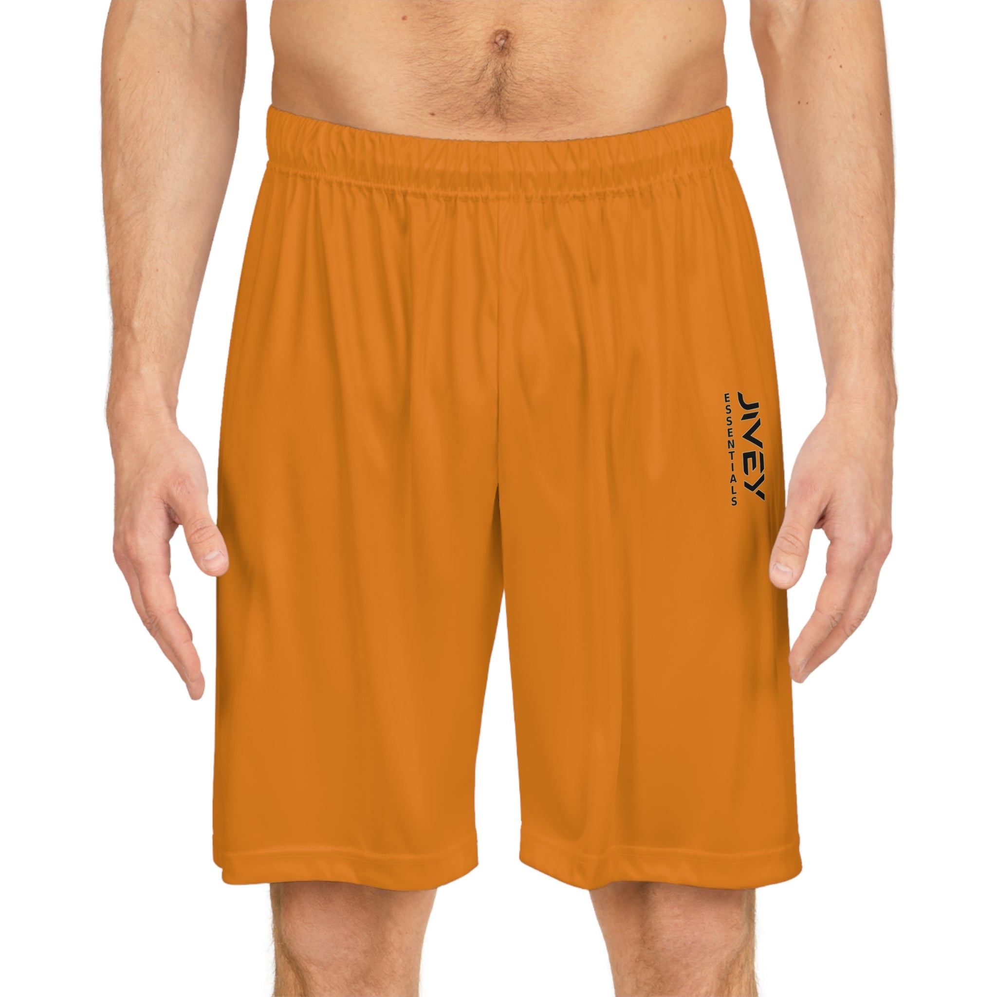 JIVEY Essentials Men's Moisture-wicking Orange Basketball Shorts