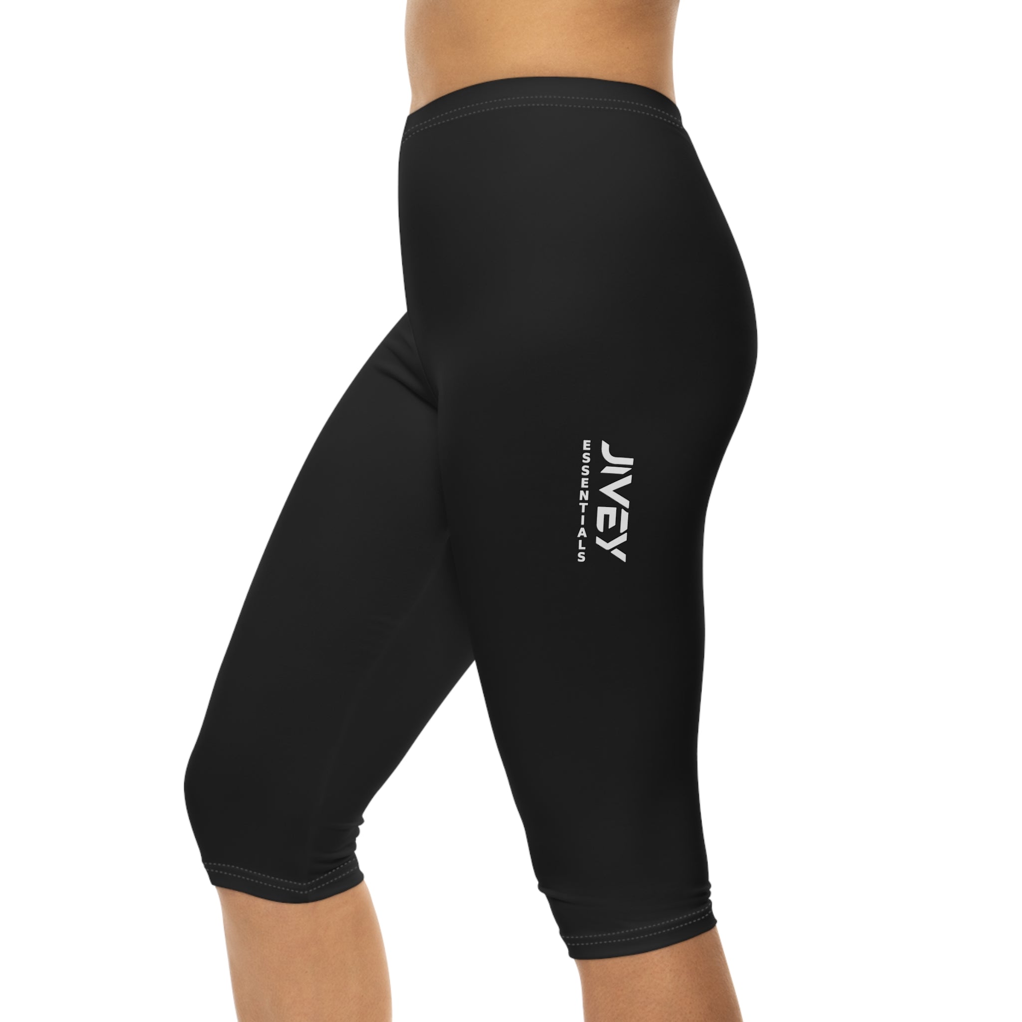 JIVEY Essentials Women’s Skinny-fit Dry Breathable Capri Obsidian Leggings