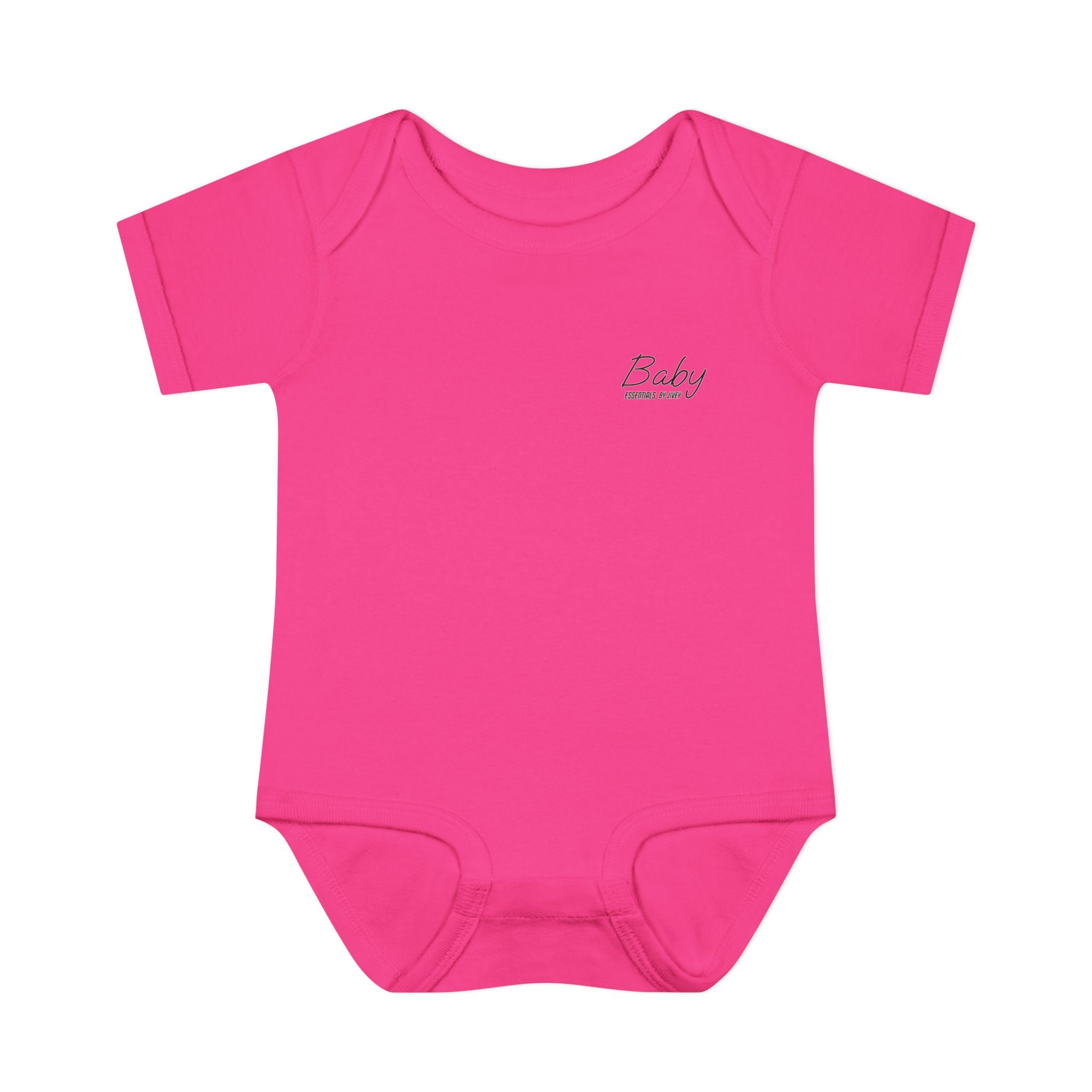 JIVEY Essentials Infant Baby Rib Short Sleeves Pink Bodysuit
