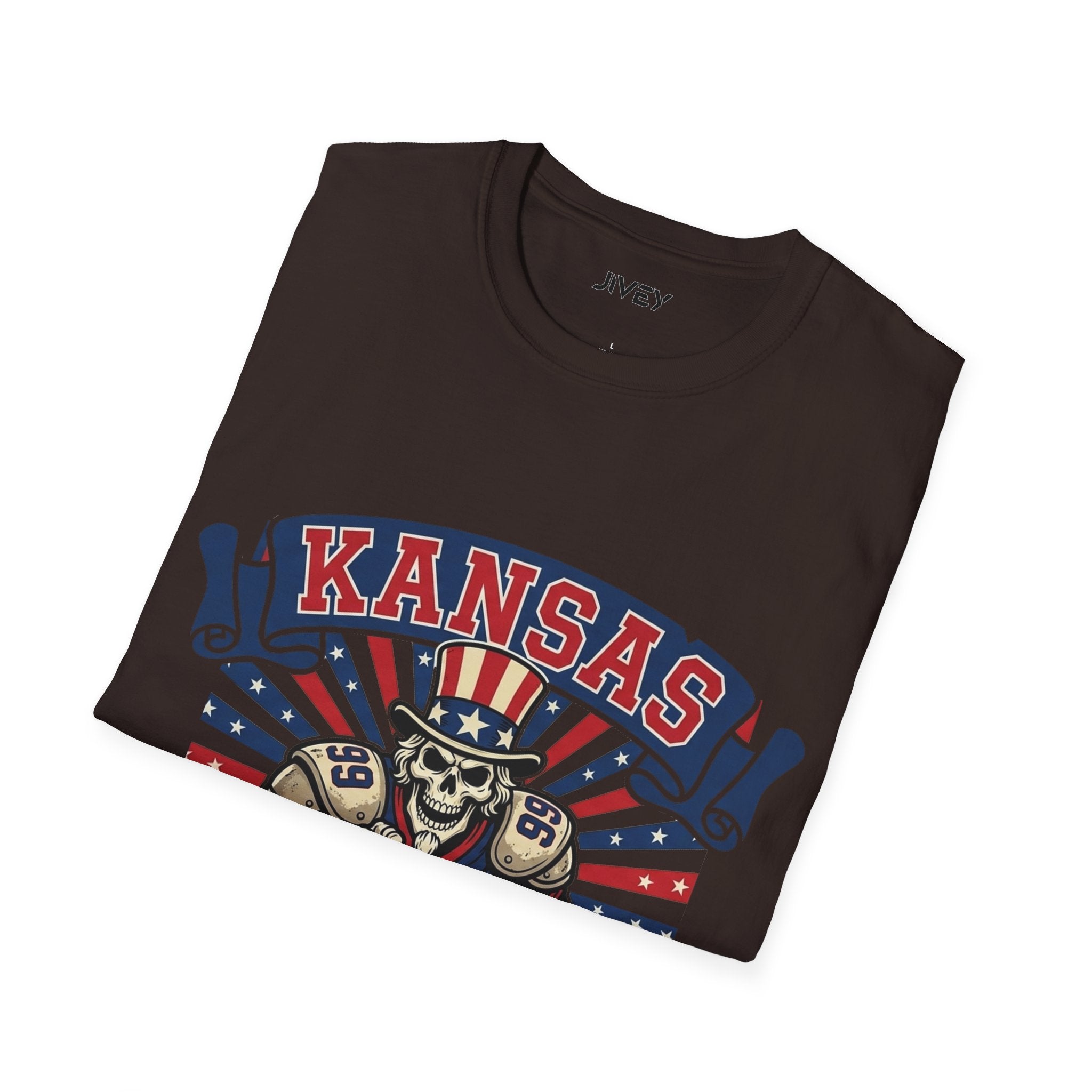 Kansas Heavy Hits Football Dark Tee