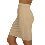 JIVEY Eminent Formal Slim-fit Mid-waist Tan Pencil Skirt