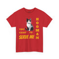Cute Cat Cubist Style Grey Scaled Heavy Cotton Tee