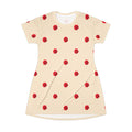 Red Rose Blooms Champagne T-Shirt Dress