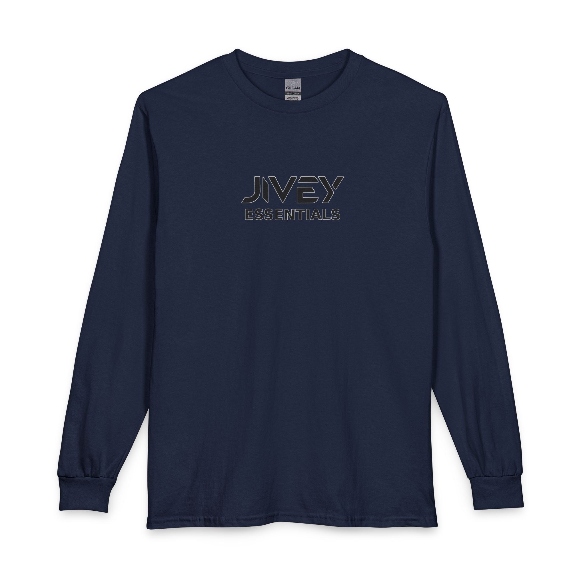 JIVEY Essentials Unisex Long Sleeve Cotton Rib Cuffs T-Shirt