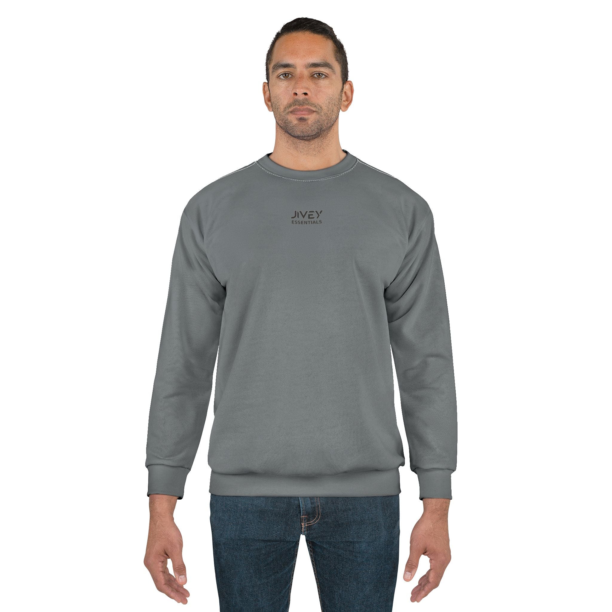 JIVEY Essentials Men's Classic-fit Steel Grey Sweatshirt