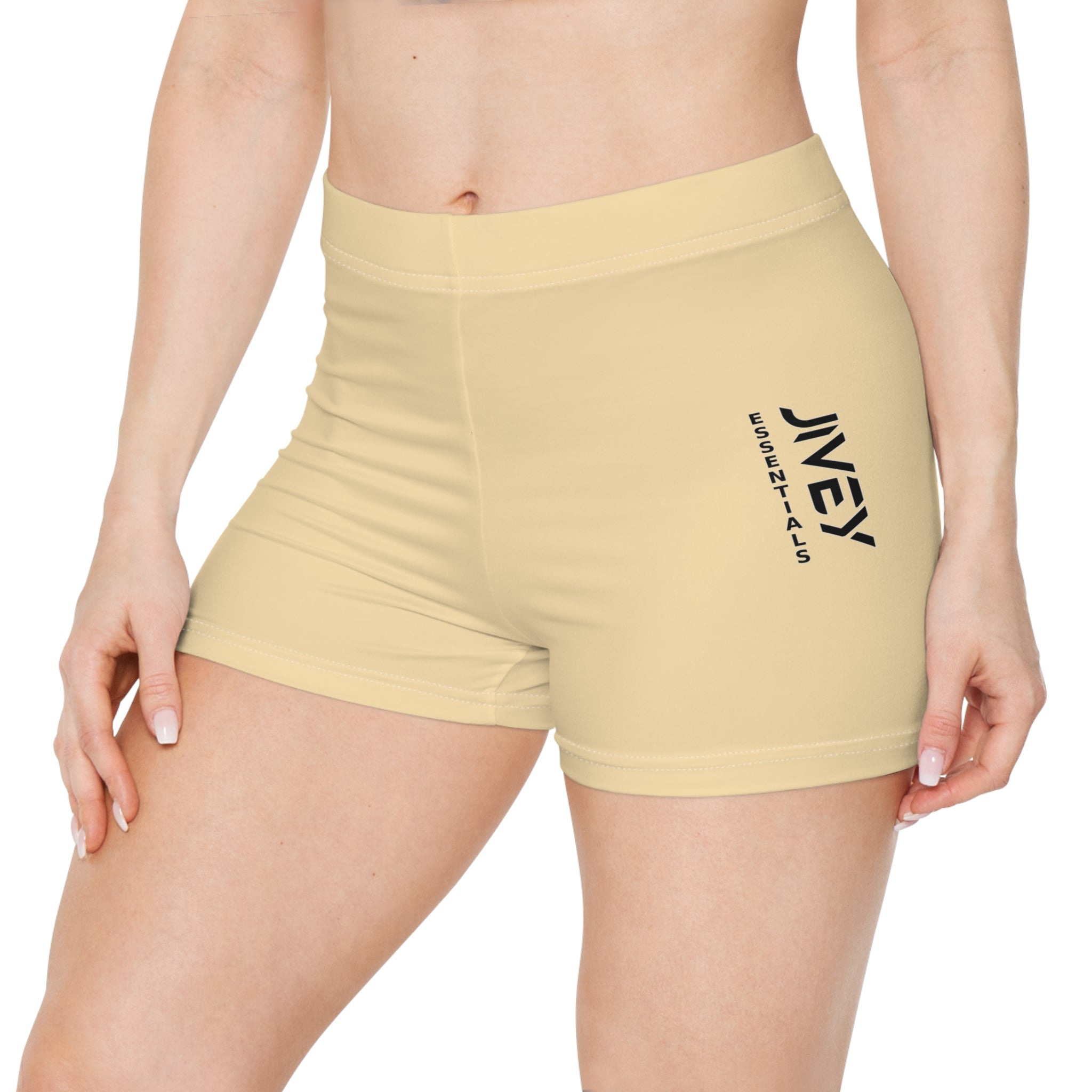 JIVEY Essentials Women's Brushed Faux Skinny-fit Peach Shorts