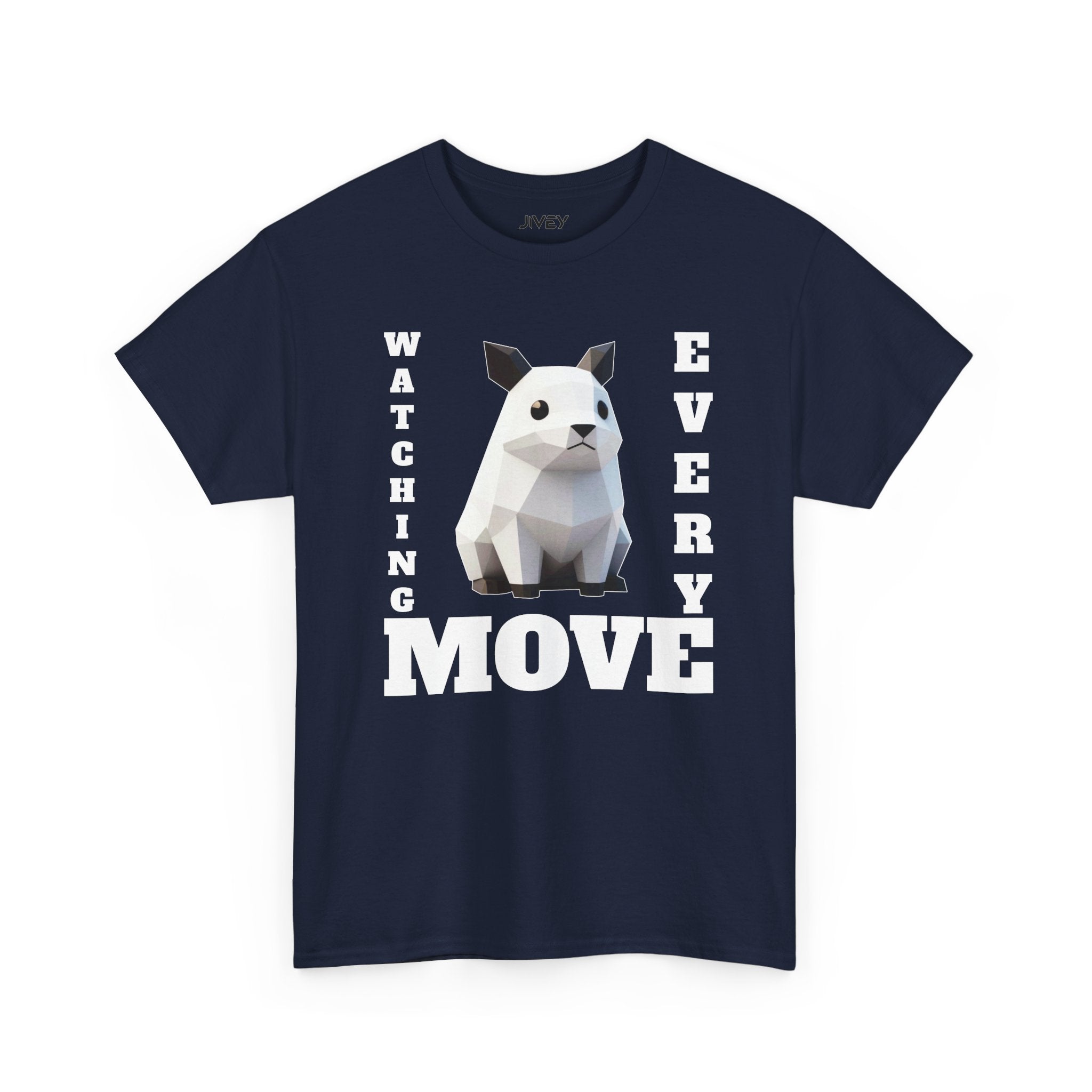 Geometric Pet Cat Low Poly Aesthetic Heavy Cotton Tee