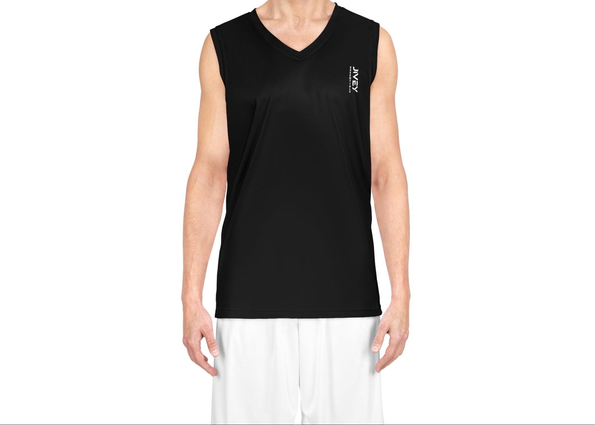 JIVEY Essentials Men's Moisture-wicking Black Basketball Jersey
