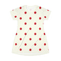 Red Rose Blooms Ivory Cream T-Shirt Dress