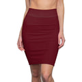 JIVEY Eminent Mid-waist fit Burgundy Pencil Skirt