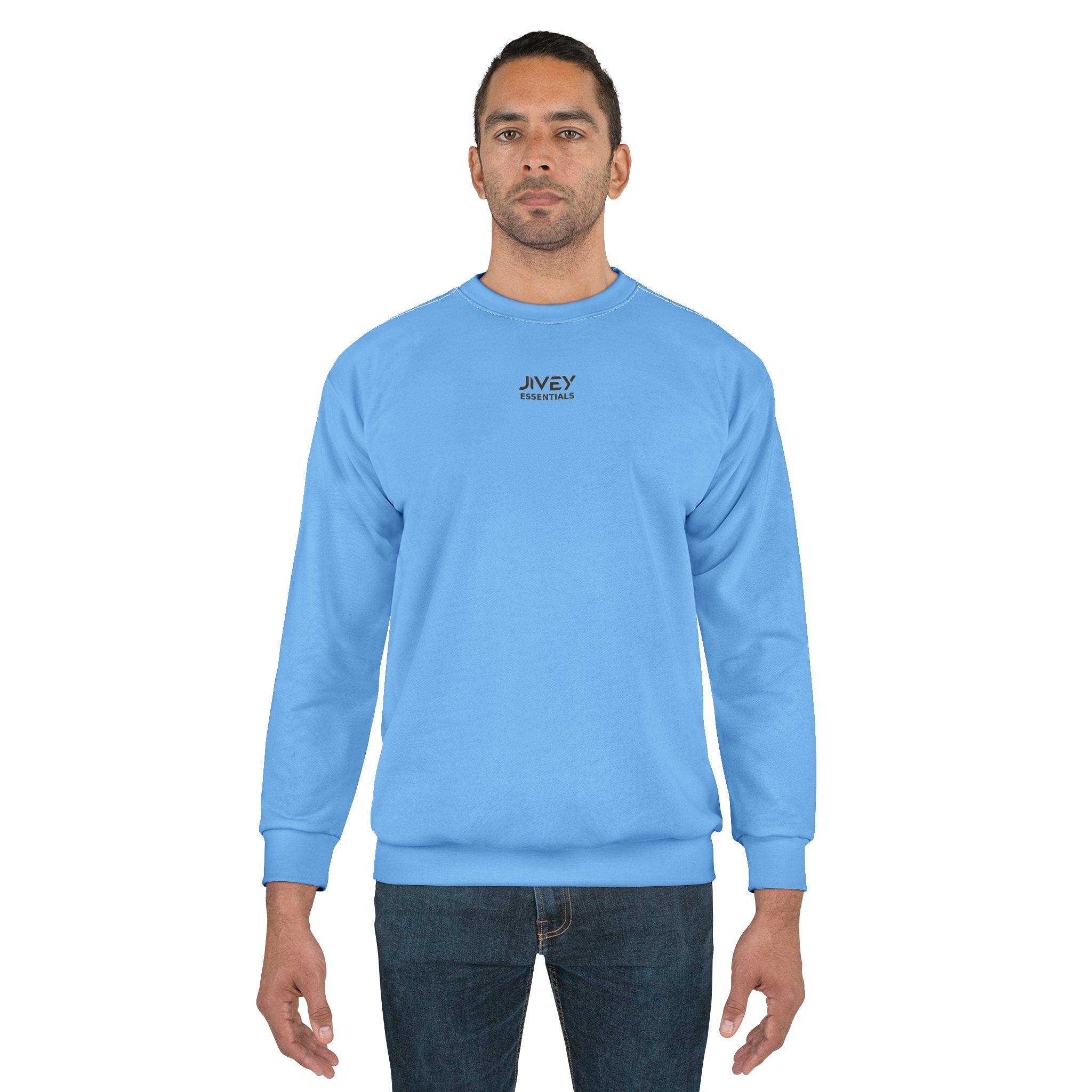 JIVEY Essentials Men's Classic-fit Denim Blue Sweatshirt