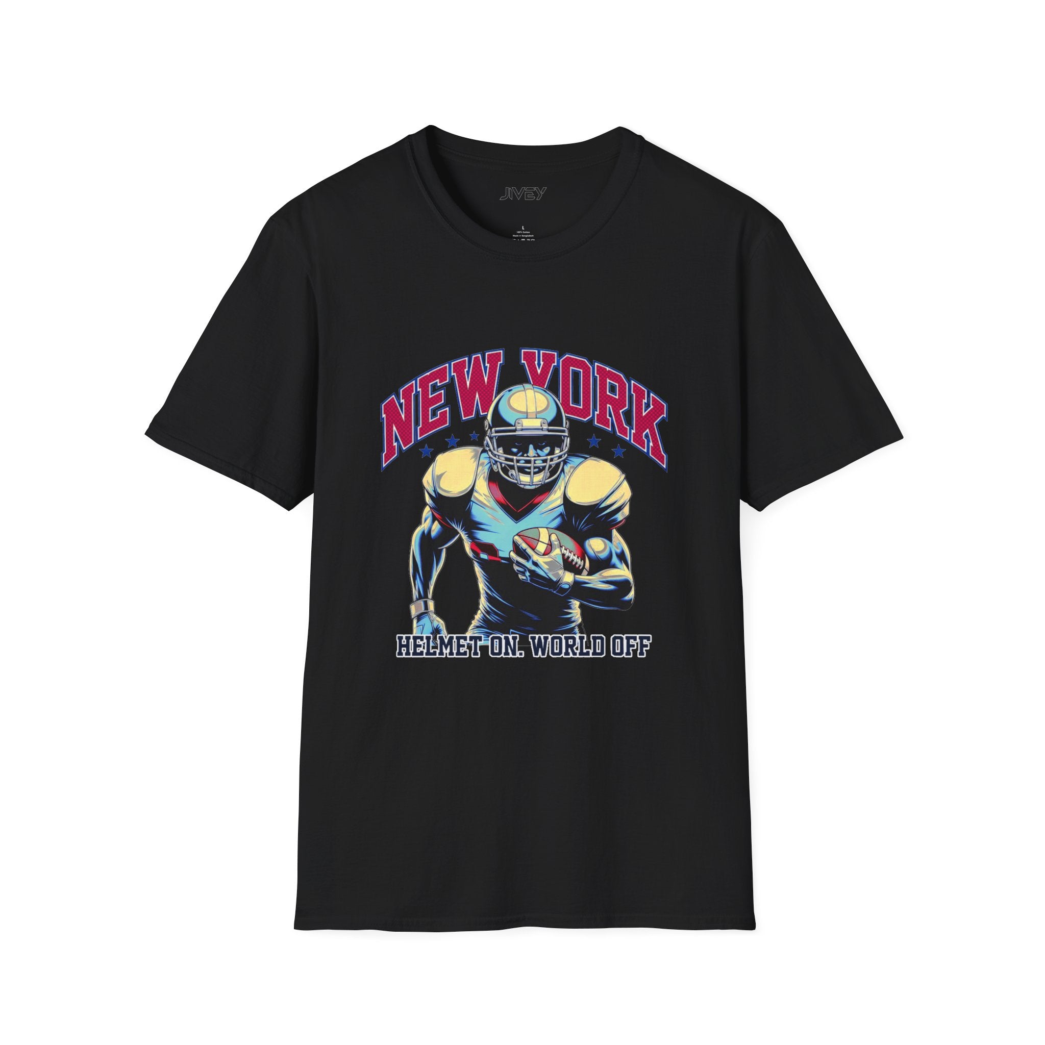 New York Helmets on Football dark Tee