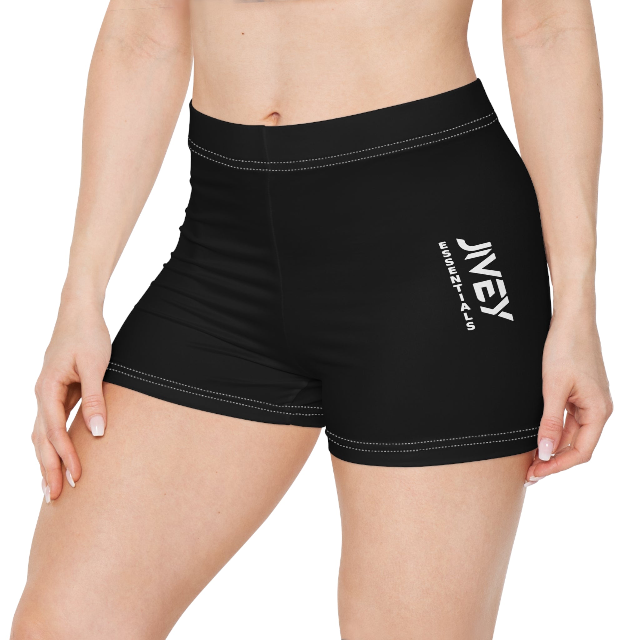 JIVEY Essentials Women's Brushed Faux Skinny-fit Black Shorts