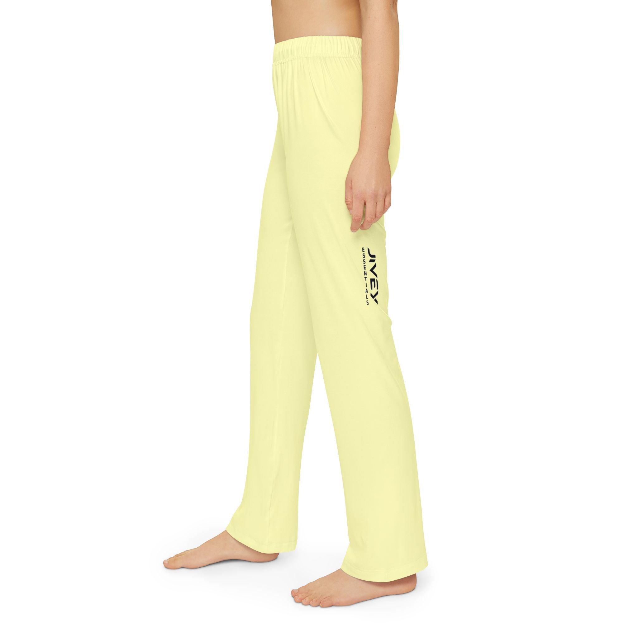 JIVEY Essentials Light-fabric Brushed Poly Cream Kids Lounge Pants