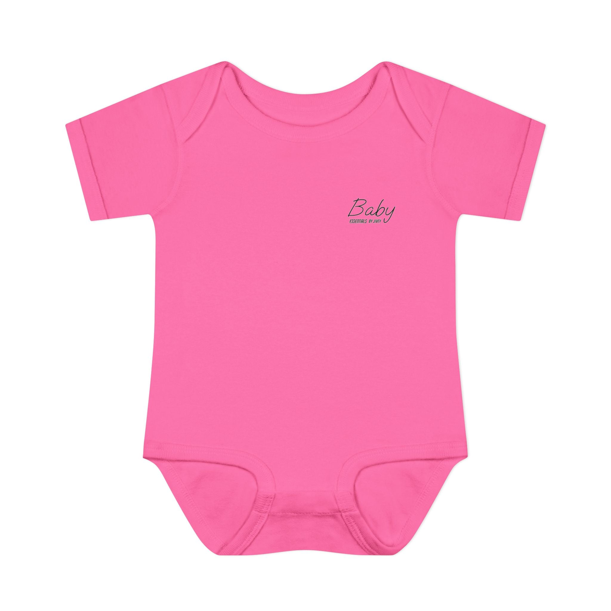 JIVEY Essentials Infant Baby Rib Short Sleeves Pink Bodysuit