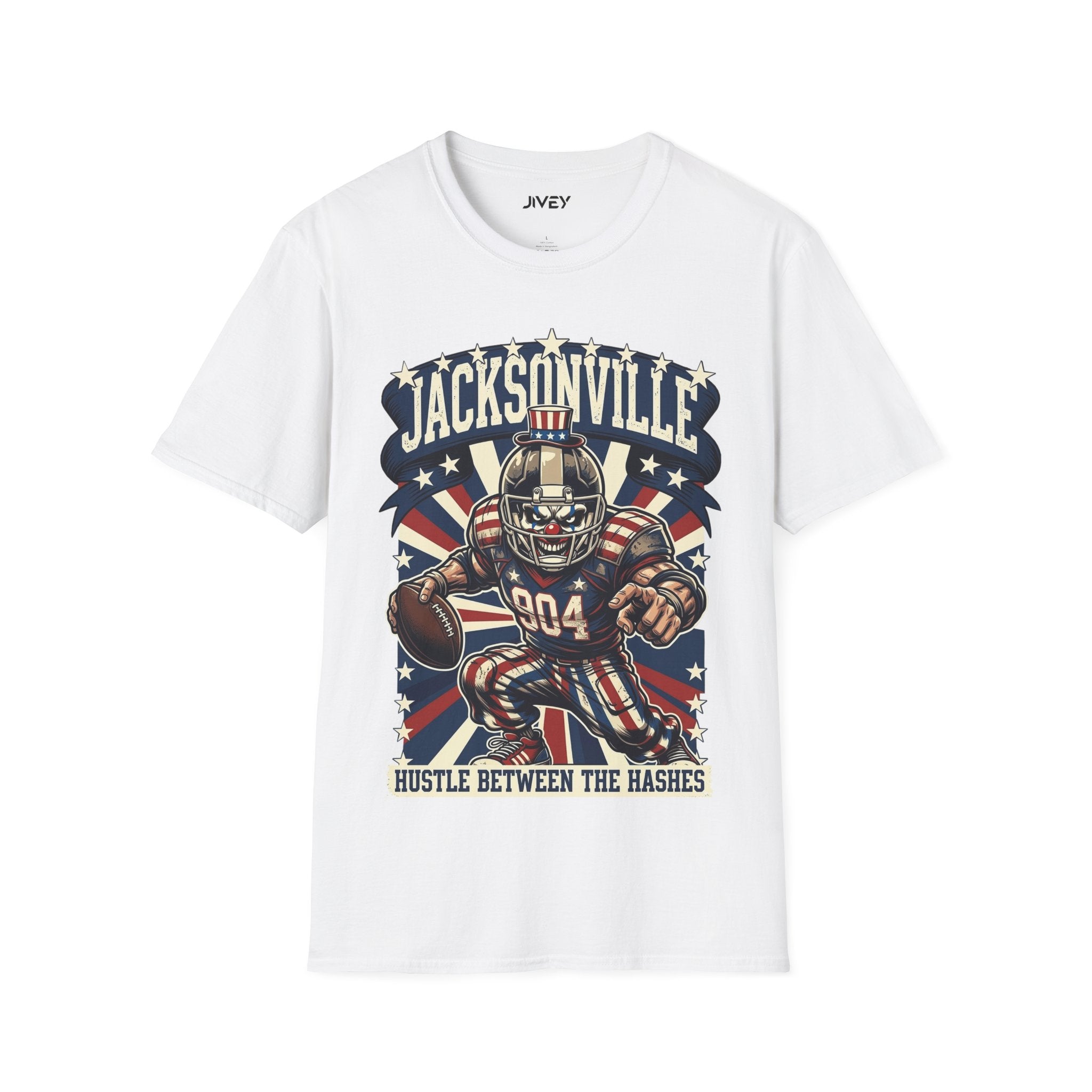 Jacksonville Hustle Football White Tee