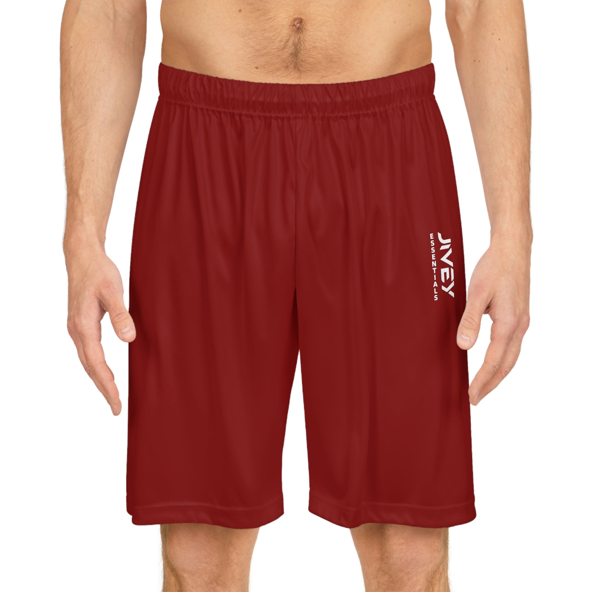 JIVEY Essentials Men's Moisture-wicking Red Basketball Shorts