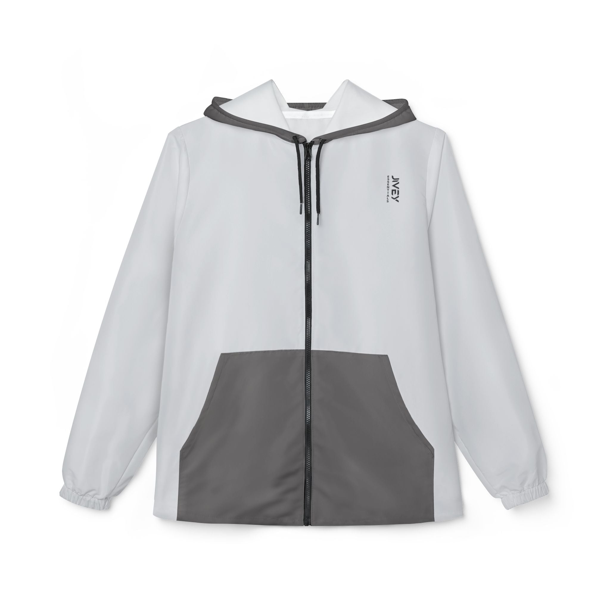 JIVEY Essentials Unisex Light-fabric Windbreaker Silver White Jacket
