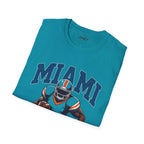 Miami Full Blitz Football Blue Tones Tee