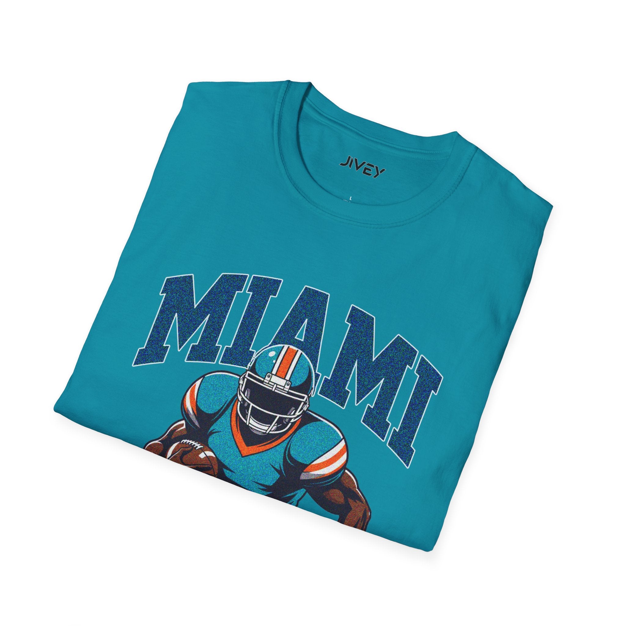 Miami Full Blitz Football Blue Tones Tee