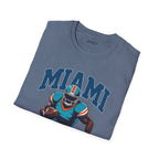 Miami Full Blitz Football Grey Tone Tee