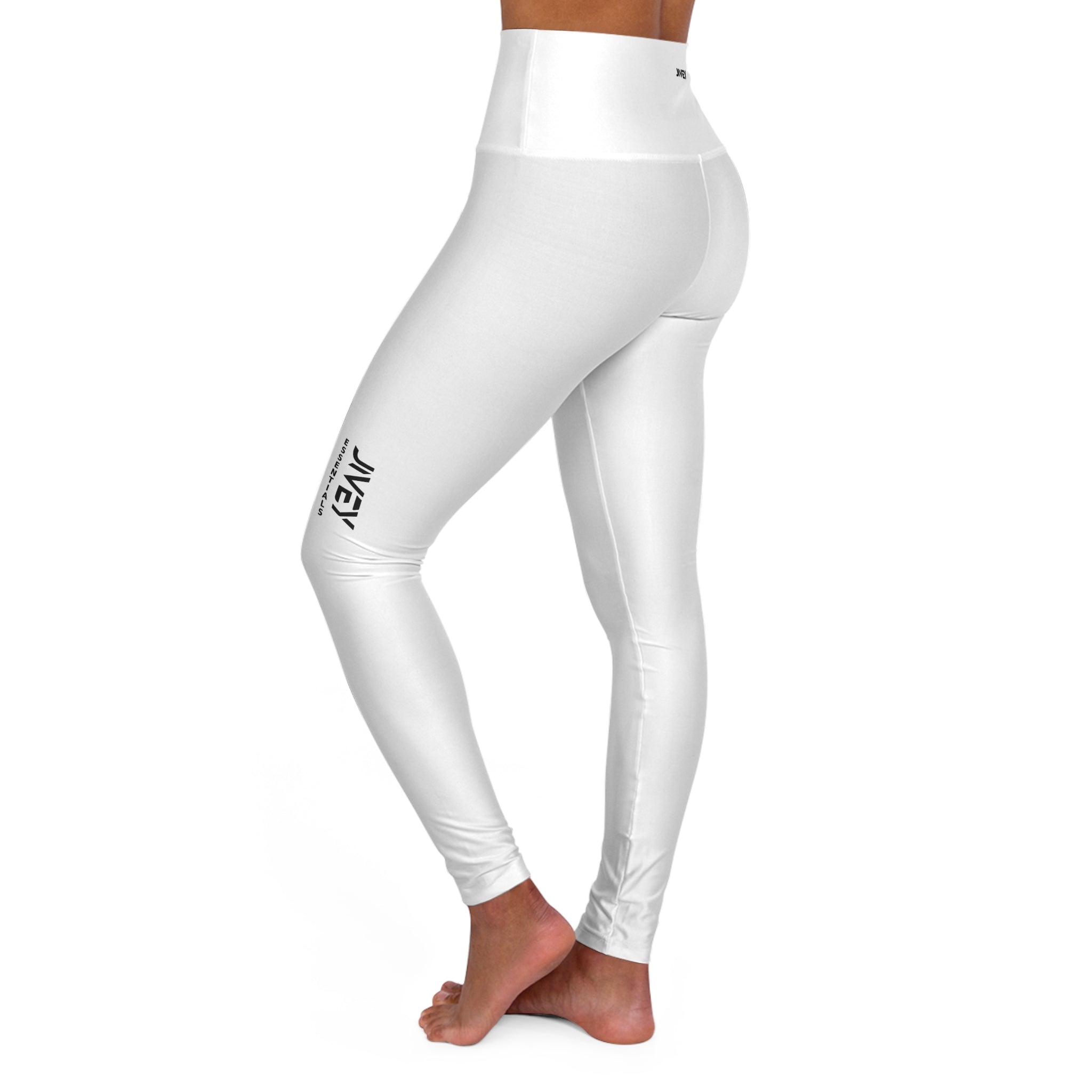JIVEY Essentials Women's High Waisted Skinny-fit White Yoga Leggings