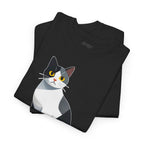 Cute Cat Cubist Style Heavy Cotton Tee