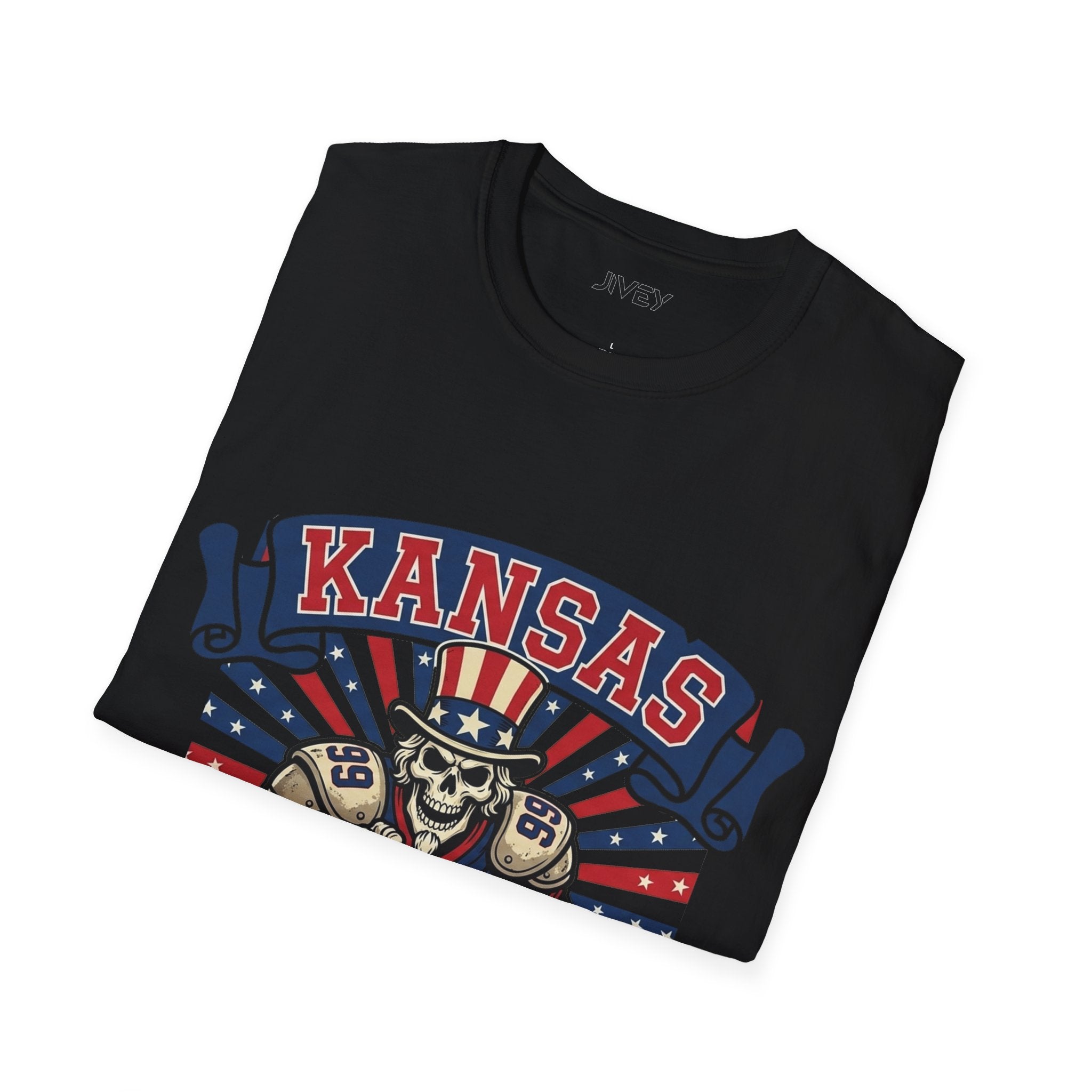 Kansas Heavy Hits Football Dark Tee