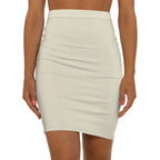 JIVEY Eminent Formal Slim-fit Mid-waist Cream Pencil Skirt