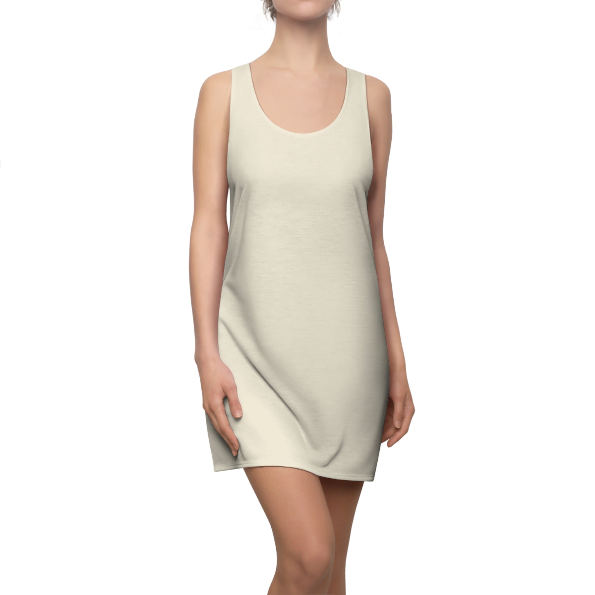 JIVEY Eminent Light-fabric Sporty-fit Cream Racerback Dress
