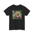 Tabby Cat Playing Ball Portrait Unisex Heavy Cotton Tee
