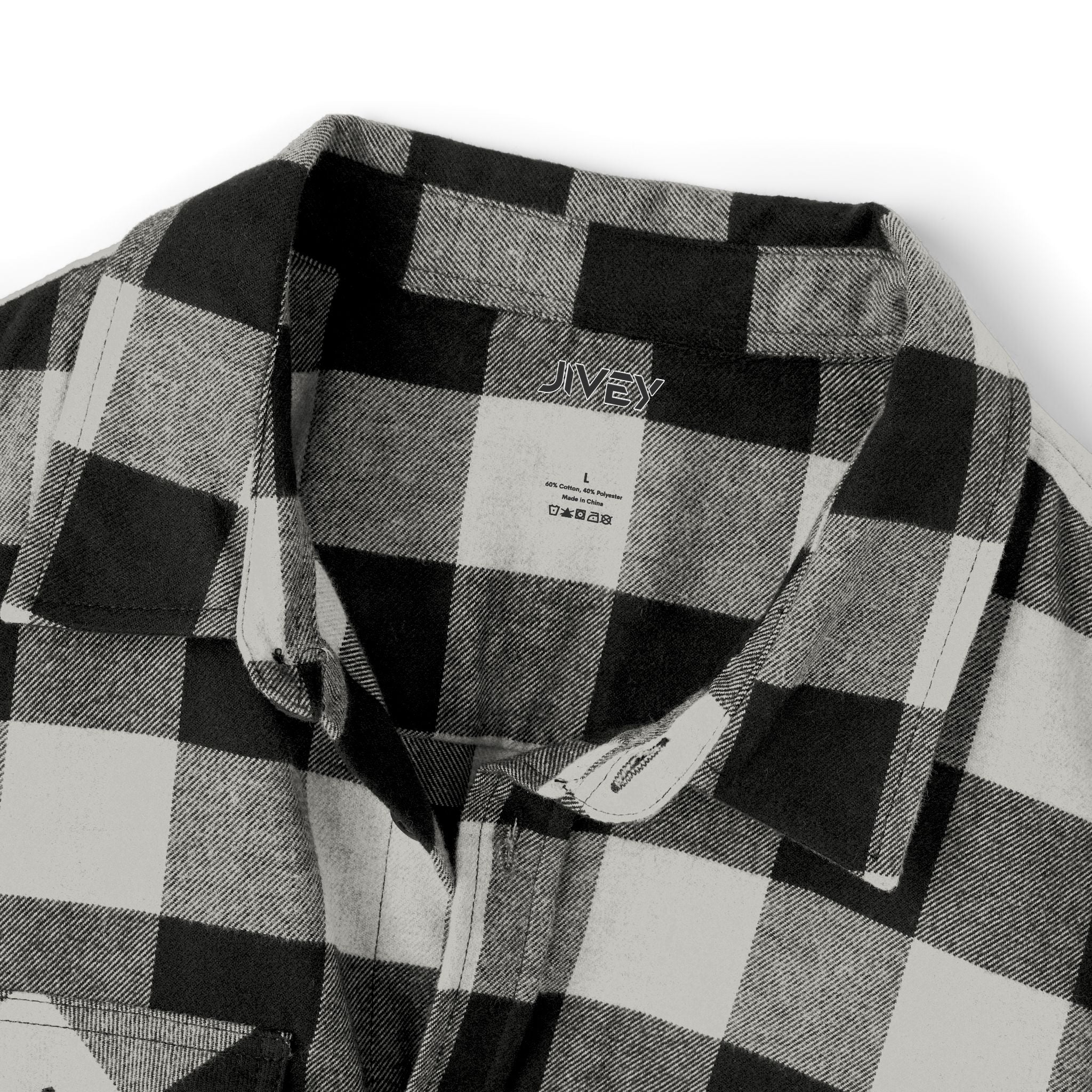 JIVEY Essentials Unisex Flannel Double Pockets Shirt