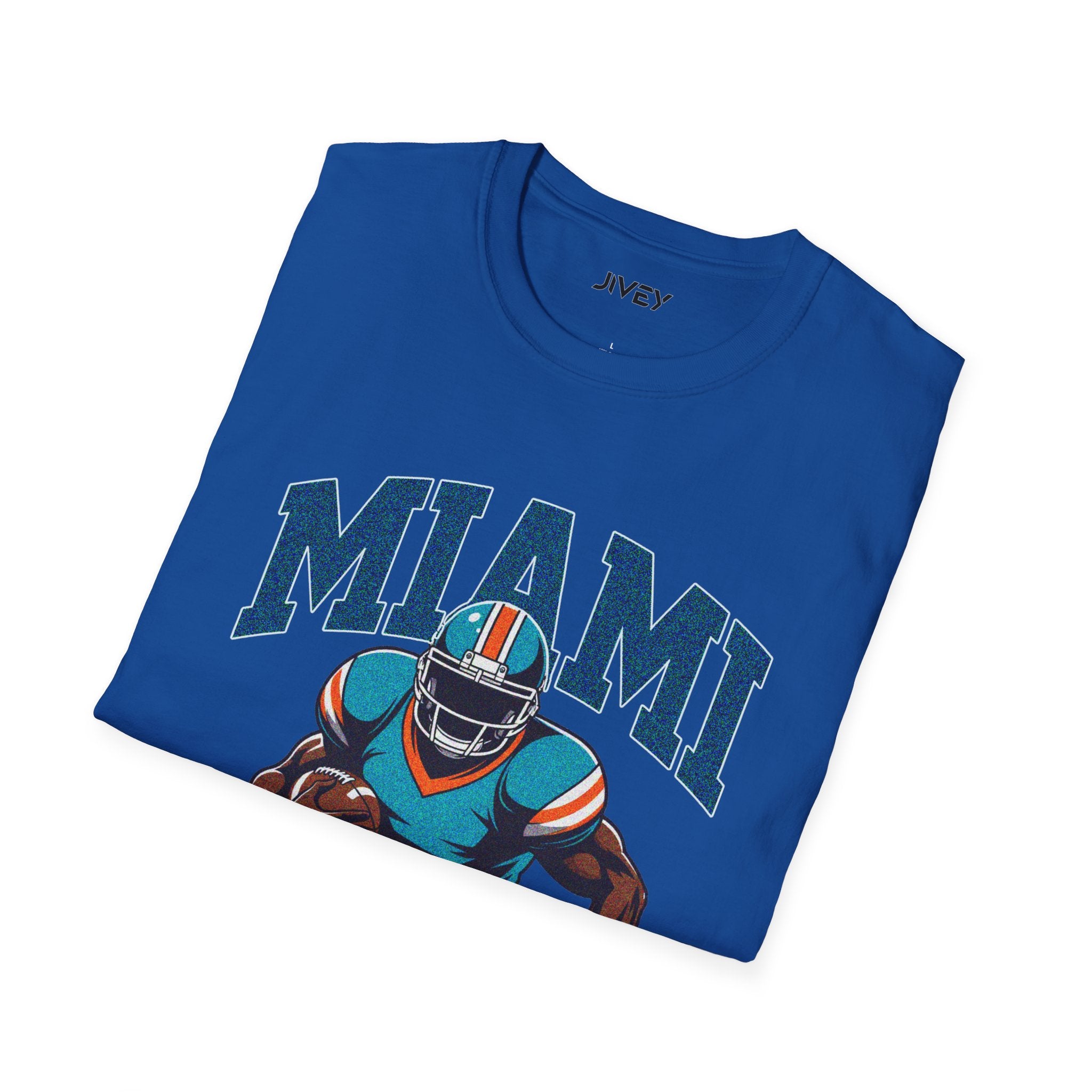 Miami Full Blitz Football Blue Tones Tee