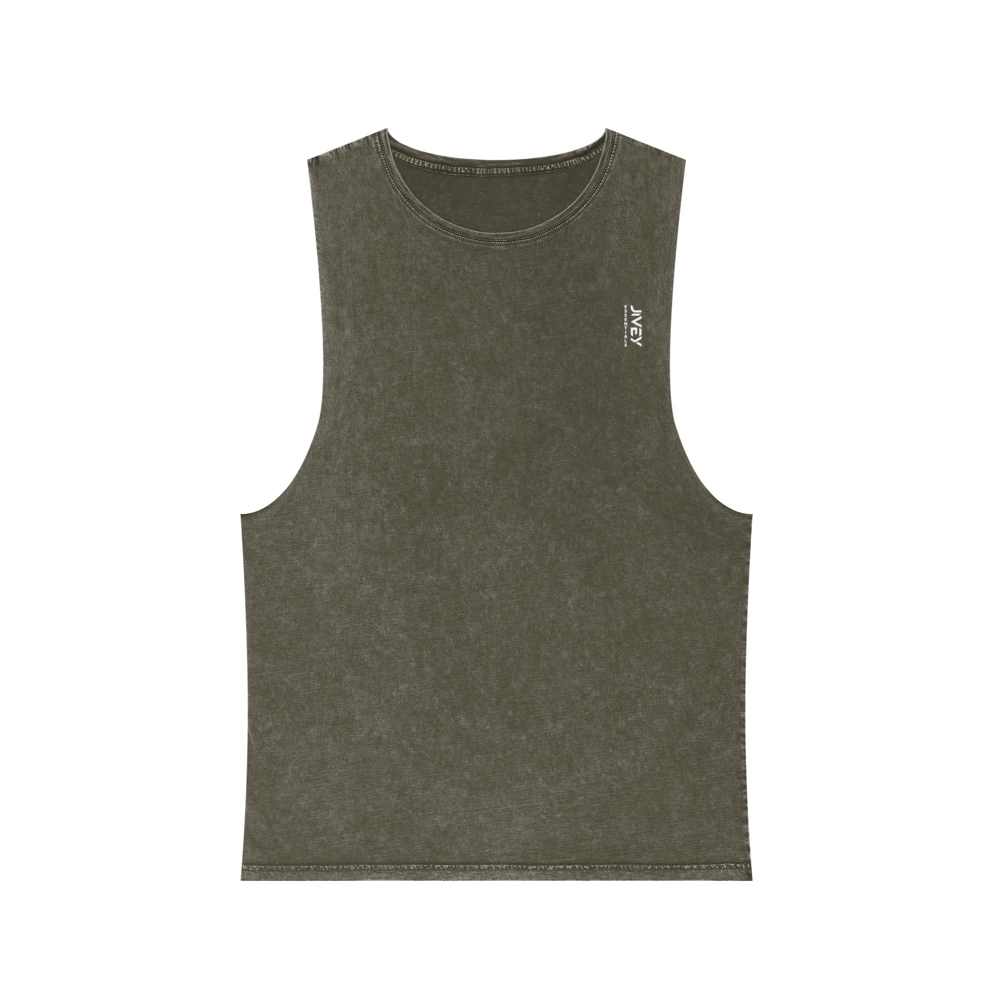 JIVEY Essentials Unisex Regular-fit Cotton Stonewash Tank Top