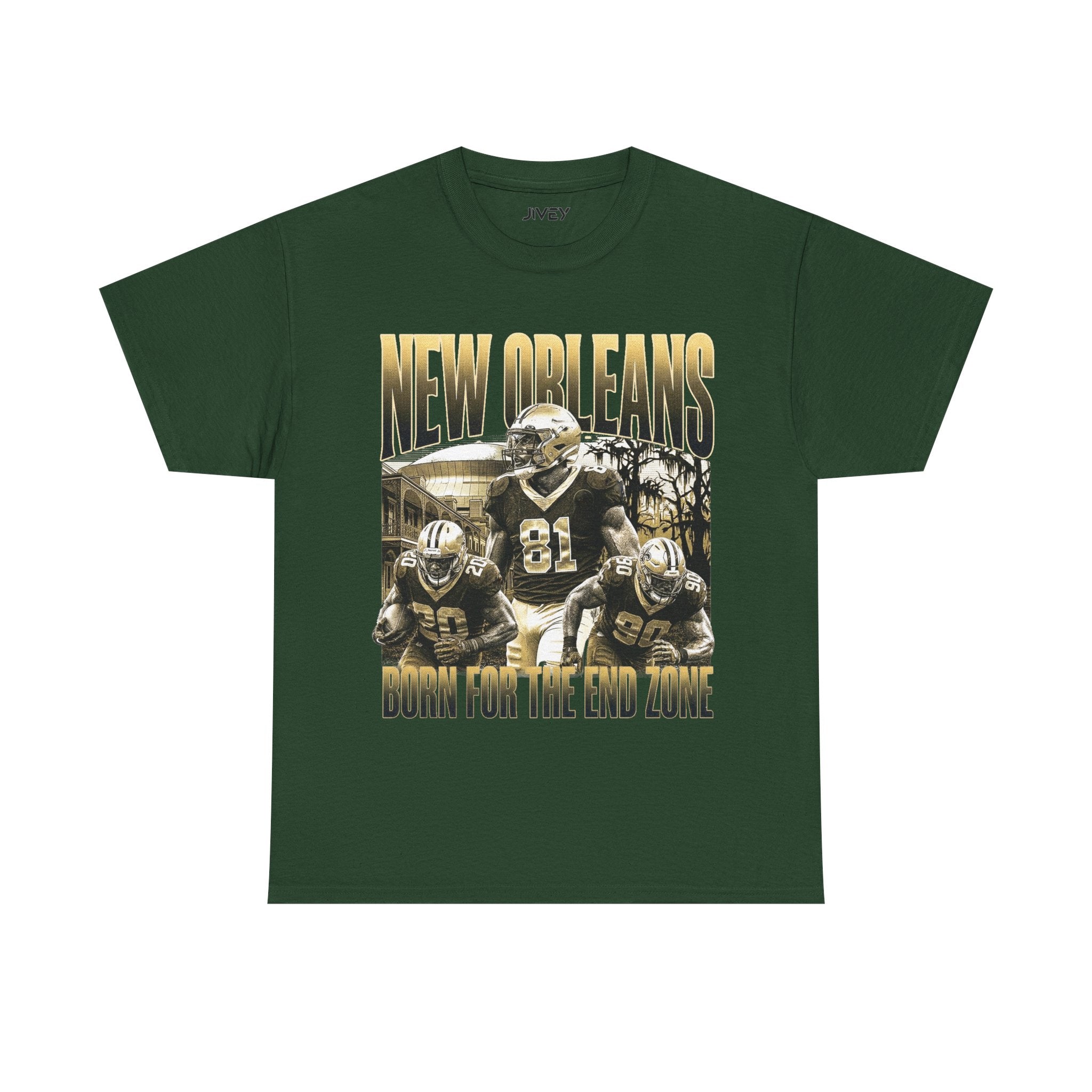 New Orleans End Zone Football Greens T-shirt